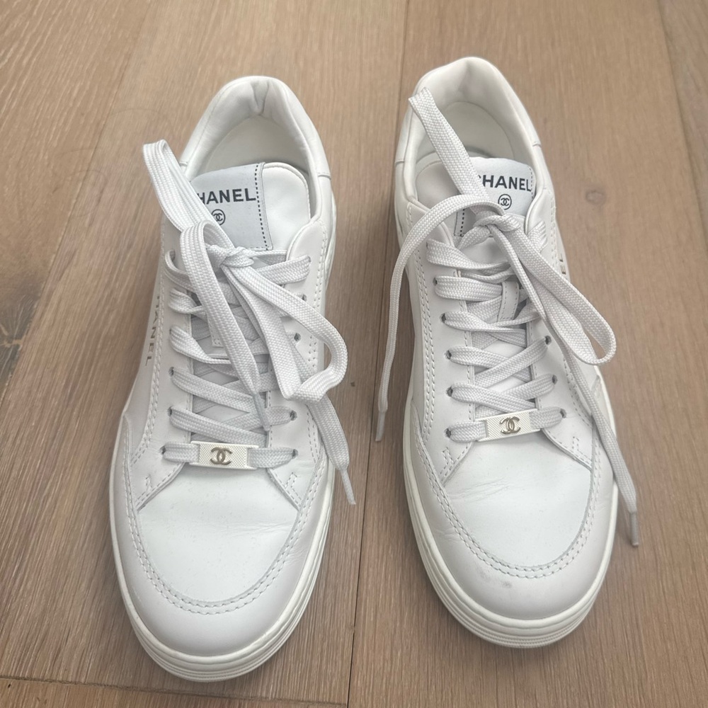 Chanel women’s White Classic Sneakers